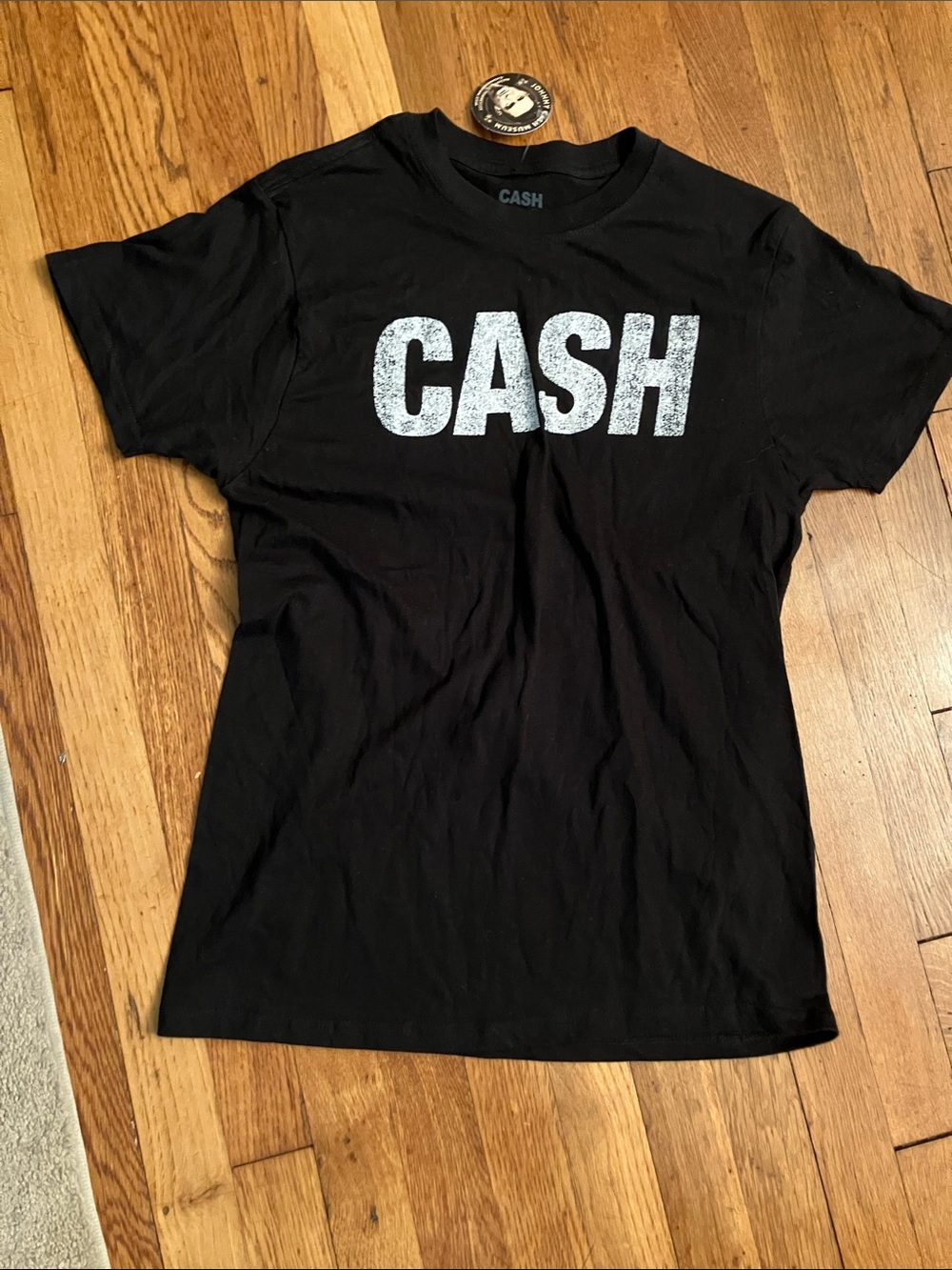 JOHNNY CASH Tee with Bold White CASH Graphic
